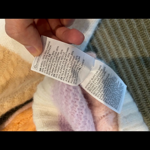 & Other Stories Orange Lilac Cable Knit Color Block Sweater NWT - Picture 4 of 6